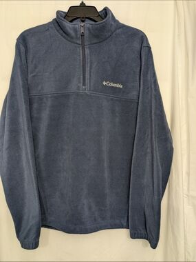 Columbia Navy Blue Quarter-Zip Fleece Pullover Large